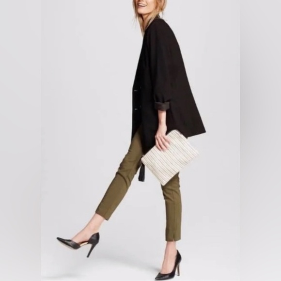 Who What Wear Pants - Who What Wear Olive Skinny Crop Stretch Pants
